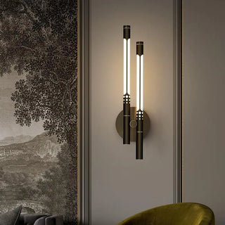 Modern Minimalist Gold Cylinder Metal Wall Sconce Zawala Image - 1