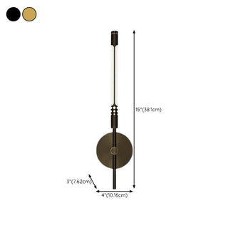 Modern Minimalist Gold Cylinder Metal Wall Sconce Zawala Image - 21
