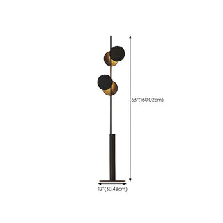 ZOWALA - Sleek Dual Disc Shades Vertical Modern Floor Lamp #size