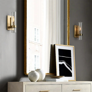 2-Light Modern Brass Cylinder Metal Vanity Sconce Zawala Image - 1