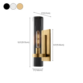 2-Light Modern Brass Cylinder Metal Vanity Sconce Zawala #size