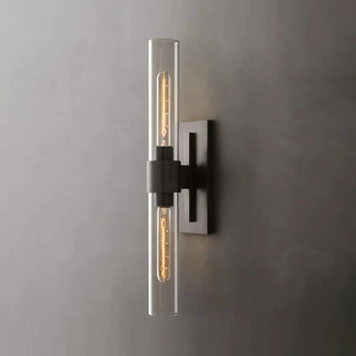 2-Light Modern Brass Cylinder Metal Vanity Sconce Zawala Image - 7