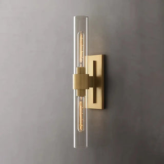 2-Light Modern Brass Cylinder Metal Vanity Sconce Zawala Image - 8