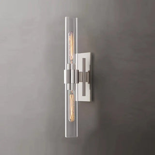 2-Light Modern Brass Cylinder Metal Vanity Sconce Zawala Image - 9