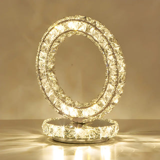 Stylish Crystal LED Geometric Oval Ring Table Lamp Zawala Image - 11