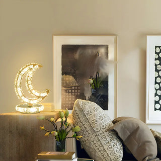 Stylish Crystal LED Geometric Oval Ring Table Lamp Zawala Image - 2