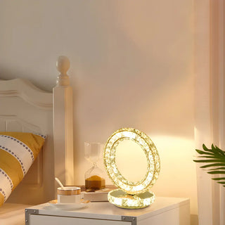 Stylish Crystal LED Geometric Oval Ring Table Lamp Zawala Image - 3