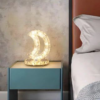 Stylish Crystal LED Geometric Oval Ring Table Lamp Zawala Image - 4