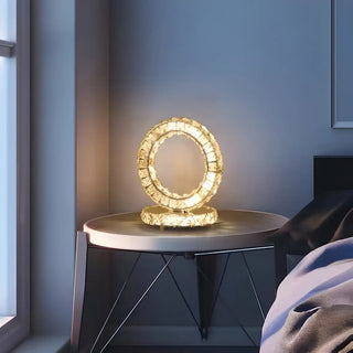 Stylish Crystal LED Geometric Oval Ring Table Lamp Zawala Image - 6