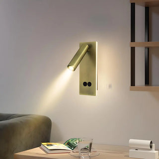 Bedside Round Base Cylinder Gold Reading Wall Lights Zawala Image - 1