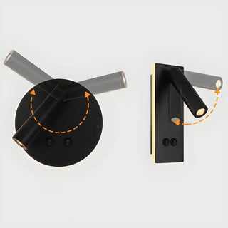 Bedside Round Base Cylinder Gold Reading Wall Lights Zawala Image - 13