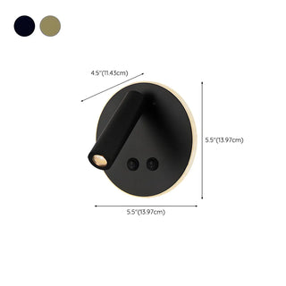 Bedside Round Base Cylinder Gold Reading Wall Lights Zawala Image - 15