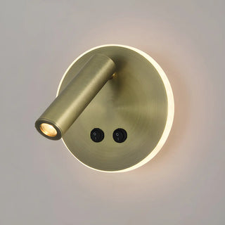 Bedside Round Base Cylinder Gold Reading Wall Lights Zawala Image - 4