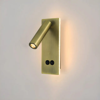 Bedside Round Base Cylinder Gold Reading Wall Lights Zawala Image - 6