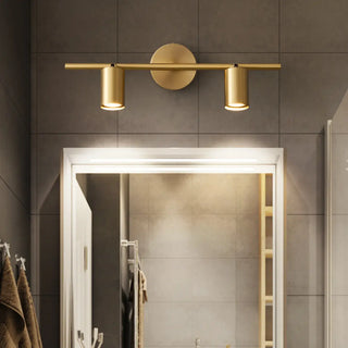 Modern Adjustable Gold Cylinder Vanity Wall Light Zawala Image - 1