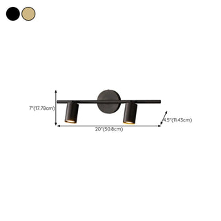 Modern Adjustable Gold Cylinder Vanity Wall Light Zawala Image - 24