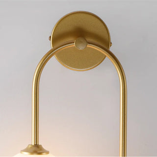 Modern Gold Frosted Glass Globe Metal Wall Sconce Zawala Image - 12