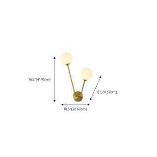 Modern Gold Frosted Glass Globe Metal Wall Sconce Zawala Image - 15
