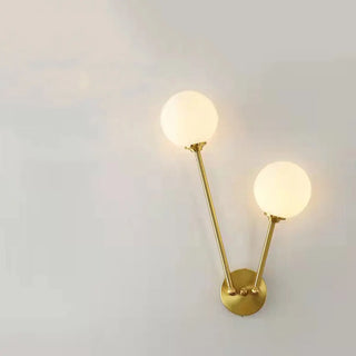 Modern Gold Frosted Glass Globe Metal Wall Sconce Zawala Image - 4