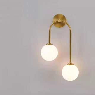 Modern Gold Frosted Glass Globe Metal Wall Sconce Zawala Image - 6