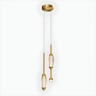 ZOWALA - Modern 2-Light Bedroom Clear Acrylic Oval Pendant Light Image - 10