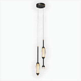 ZOWALA - Modern 2-Light Bedroom Clear Acrylic Oval Pendant Light Image - 11