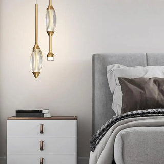 ZOWALA - Modern 2-Light Bedroom Clear Acrylic Oval Pendant Light Image - 2
