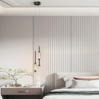 ZOWALA - Modern 2-Light Bedroom Clear Acrylic Oval Pendant Light Image - 5