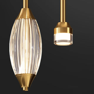 ZOWALA - Modern 2-Light Bedroom Clear Acrylic Oval Pendant Light Image - 8