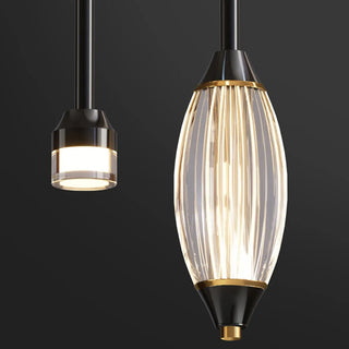 ZOWALA - Modern 2-Light Bedroom Clear Acrylic Oval Pendant Light Image - 9