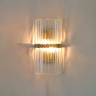Luxury Gold Vertical Tube Crystal Wall Sconce Light Zawala Image - 3