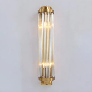Luxury Gold Vertical Tube Crystal Wall Sconce Light Zawala Image - 4