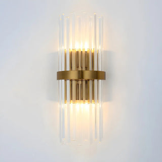 Luxury Gold Vertical Tube Crystal Wall Sconce Light Zawala Image - 5