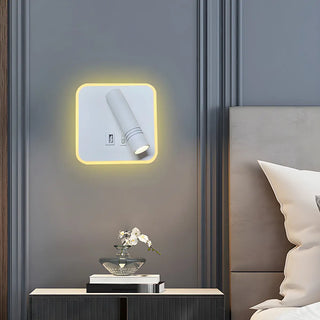 Trendy Square Base Cylinder Bedside Reading Wall Sconce Zawala Image - 1