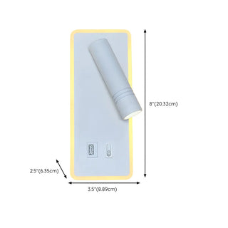 Trendy Square Base Cylinder Bedside Reading Wall Sconce Zawala #size