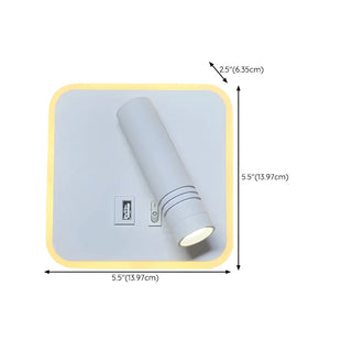 Trendy Square Base Cylinder Bedside Reading Wall Sconce Zawala Image - 15