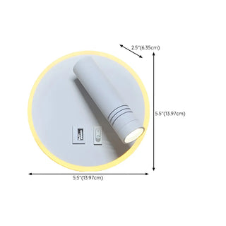 Trendy Square Base Cylinder Bedside Reading Wall Sconce Zawala Image - 16