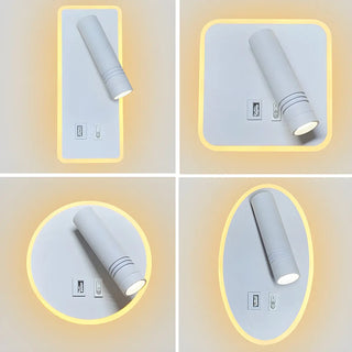 Trendy Square Base Cylinder Bedside Reading Wall Sconce Zawala Image - 4