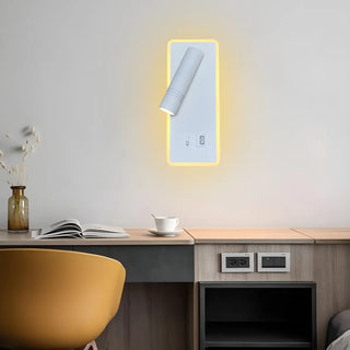 Trendy Square Base Cylinder Bedside Reading Wall Sconce Zawala Image - 6