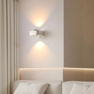 Minimalist White Square LED Up Down Wall Sconce Zawala Image - 1