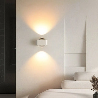 Minimalist White Square LED Up Down Wall Sconce Zawala Image - 2