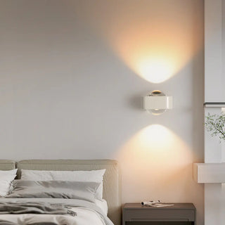 Minimalist White Square LED Up Down Wall Sconce Zawala Image - 3