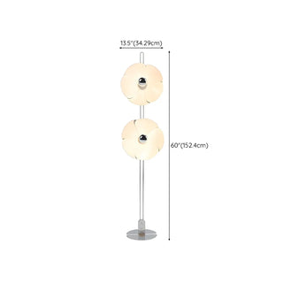 2-Light Modern Silver Flower-Shaped LED Floor Lamp Zawala #size