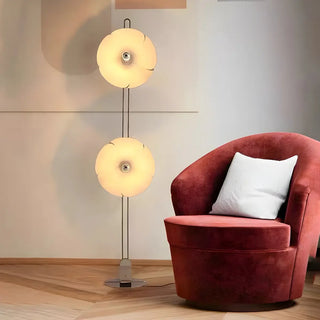 2-Light Modern Silver Flower-Shaped LED Floor Lamp Zawala Image - 4