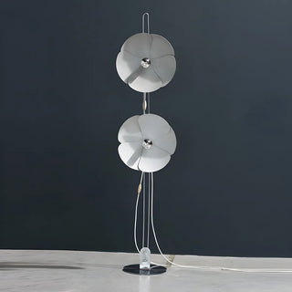 2-Light Modern Silver Flower-Shaped LED Floor Lamp Zawala Image - 7