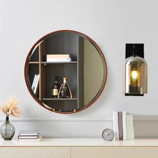 Bedroom Clear Cylinder Glass Modern Black Vanity Light Zawala Image - 1