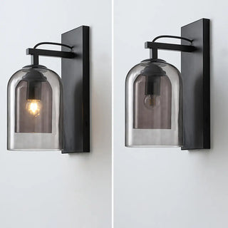 Bedroom Clear Cylinder Glass Modern Black Vanity Light Zawala Image - 10