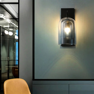 Bedroom Clear Cylinder Glass Modern Black Vanity Light Zawala Image - 4