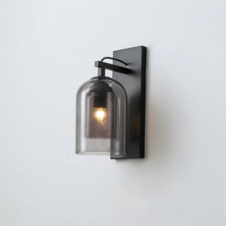 Bedroom Clear Cylinder Glass Modern Black Vanity Light Zawala Image - 6