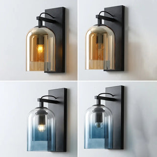 Bedroom Clear Cylinder Glass Modern Black Vanity Light Zawala Image - 9